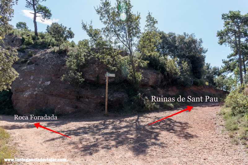 Desvío hacía las Ruinas de Sant Pau
