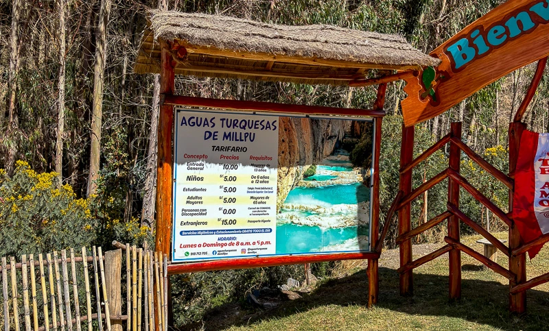 Entrada a las Aguas Turquesas de Millpu